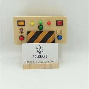 Polkrane Busy with LED Light Wooden Sensory Toy for Toddlers